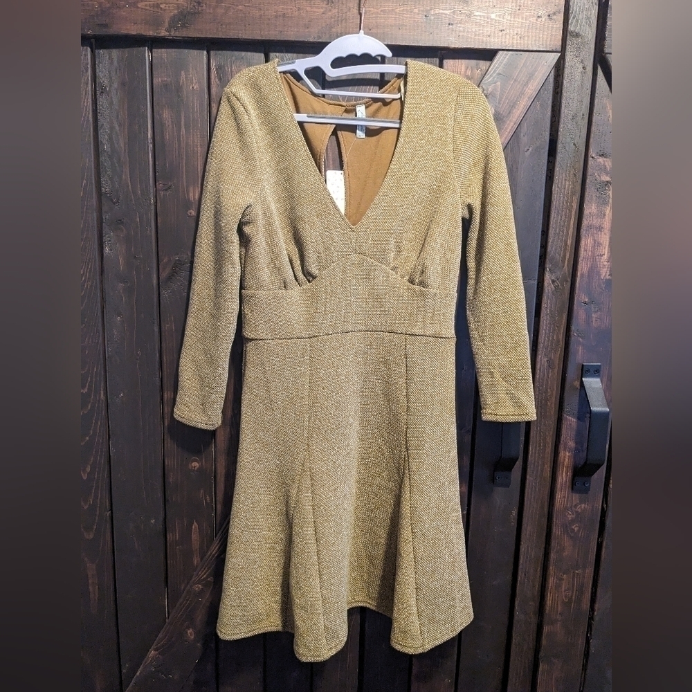 Free people long sleeve fit and flare dress, size M